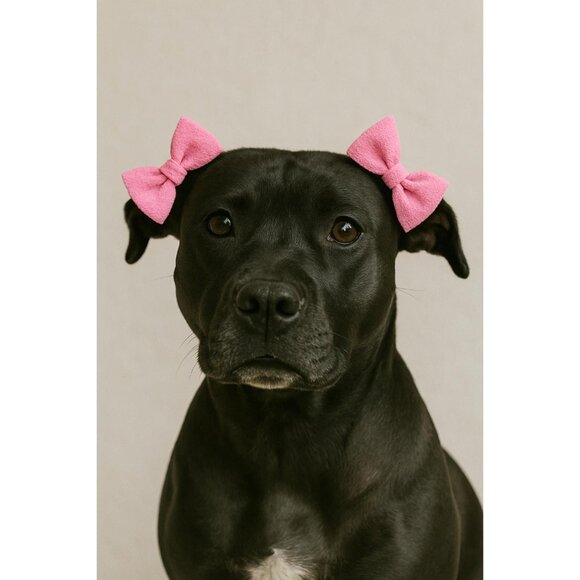 Double Dog Bows for  Headbands or collar, Pink & Purple Girly Bow Set, Puppy Hai - Picture 1 of 10